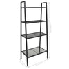 Stella Homewares Ladder Bookcase 4 Tiers Metal Black