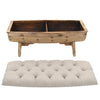 Stella Homewares Storage Bench 103x51x44 cm Solid Wood and Fabric