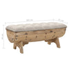 Stella Homewares Storage Bench 103x51x44 cm Solid Wood and Fabric