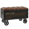 Stella Homewares Storage Bench 80.5x41x50 cm Solid Wood and Artificial Leather