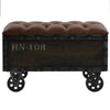 Stella Homewares Storage Bench 80.5x41x50 cm Solid Wood and Artificial Leather
