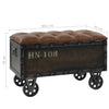 Stella Homewares Storage Bench 80.5x41x50 cm Solid Wood and Artificial Leather