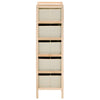 Stella Homewares Storage Rack with 5 Fabric Baskets Cedar Wood Beige
