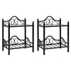 Stella Homewares Bedside Tables 2 pcs Steel and Tempered Glass 45x30.5x60 cm Black