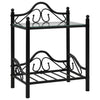 Stella Homewares Bedside Tables 2 pcs Steel and Tempered Glass 45x30.5x60 cm Black