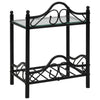Stella Homewares Bedside Tables 2 pcs Steel and Tempered Glass 45x30.5x60 cm Black