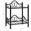 Stella Homewares Bedside Tables 2 pcs Steel and Tempered Glass 45x30.5x60 cm Black