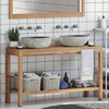 Stella Homewares Bathroom Vanity Cabinet Solid Teak with Riverstone Sinks