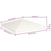 Stella Homewares Gazebo Top Cover 310 g/m² 3x3 m Cream White