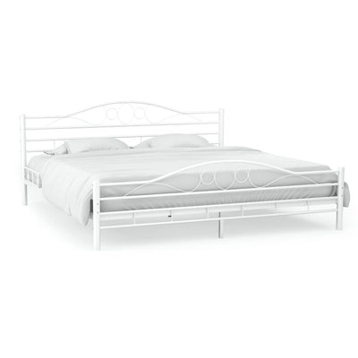 Stella Homewares Bed Frame without Mattress White Metal 137x187 cm Double