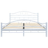 Stella Homewares Bed Frame without Mattress White Metal 137x187 cm Double