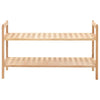 Stella Homewares Shoe Rack Solid Walnut Wood 69x26x40 cm
