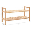 Stella Homewares Shoe Rack Solid Walnut Wood 69x26x40 cm