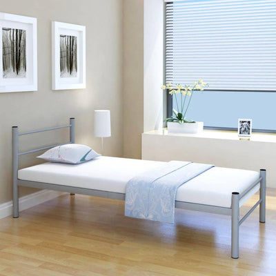 Stella Homewares Bed Frame without Mattress Grey Metal King Single Size