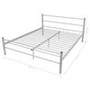 Stella Homewares Bed Frame without Mattress Grey Metal Queen Size