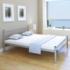 Stella Homewares Bed Frame without Mattress Grey Metal Queen Size