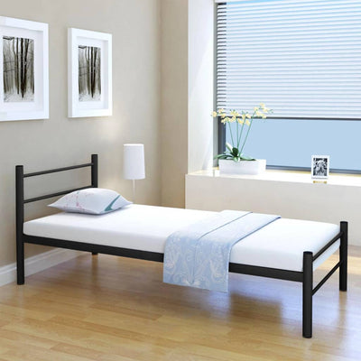 Stella Homewares Bed Frame without Mattress Black Metal King Single Size