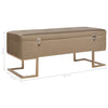 Stella Homewares Bench with Storage Compartment 105 cm Beige Velvet