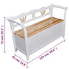 Stella Homewares Storage Bench 126x42x75 cm Wood White