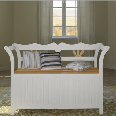 Stella Homewares Storage Bench 126x42x75 cm Wood White