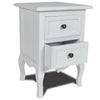 Stella Homewares Nightstand with 2 Drawers MDF White