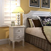 Stella Homewares Nightstand with 2 Drawers MDF White