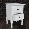Stella Homewares Nightstand with 2 Drawers MDF White