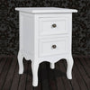 Stella Homewares Nightstand with 2 Drawers MDF White