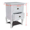 Stella Homewares Nightstand with 2 Drawers MDF White