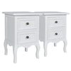 Stella Homewares Nightstands 2 pcs with 2 Drawers MDF White