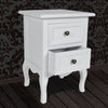 Stella Homewares Nightstands 2 pcs with 2 Drawers MDF White