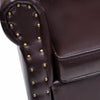 Stella Homewares Armchair with Footstool Dark Brown Faux Leather