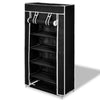Stella Homewares Fabric Shoe Cabinet with Cover 58 x 28 x 106 cm Black