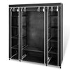 Stella Homewares Wardrobe with Compartments and Rods 45x150x176 cm Black Fabric