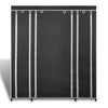 Stella Homewares Wardrobe with Compartments and Rods 45x150x176 cm Black Fabric
