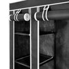 Stella Homewares Wardrobe with Compartments and Rods 45x150x176 cm Black Fabric