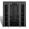 Stella Homewares Wardrobe with Compartments and Rods 45x150x176 cm Black Fabric