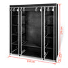 Stella Homewares Wardrobe with Compartments and Rods 45x150x176 cm Black Fabric