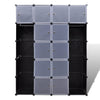Stella Homewares Modular Cabinet 14 Compartments Black and White 37x146x180.5 cm
