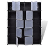 Stella Homewares Modular Cabinet 14 Compartments Black and White 37x146x180.5 cm