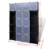 Stella Homewares Modular Cabinet 14 Compartments Black and White 37x146x180.5 cm