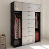 Stella Homewares Modular Cabinet 14 Compartments Black and White 37x146x180.5 cm