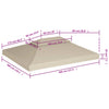 Stella Homewares Water-proof Gazebo Cover Canopy Replacement 310 g / m² Beige 3 x 4 m
