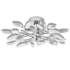 Stella Homewares Ceiling Lamp White & Transparent Acrylic Crystal Leaf Arms 3 E14 Bulbs