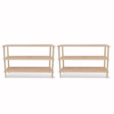 Stella Homewares 3-Tier Shoe Racks 2 pcs Solid Fir Wood