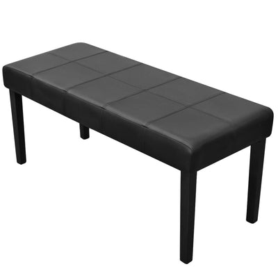 Stella Homewares Black High Quality Artificial Leather Bench