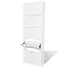 Stella Homewares White Wooden Shoe Cabinet with 5 Compartments