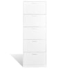 Stella Homewares White Wooden Shoe Cabinet with 5 Compartments