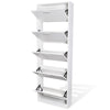 Stella Homewares White Wooden Shoe Cabinet with 5 Compartments