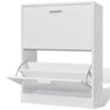 Stella Homewares Shoe Cabinet with 2 Compartments Wooden White